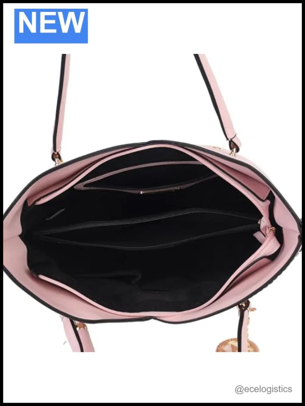 Women's Vegan Leather Tote Bag Set with Wristlet Wallet 2-Piece